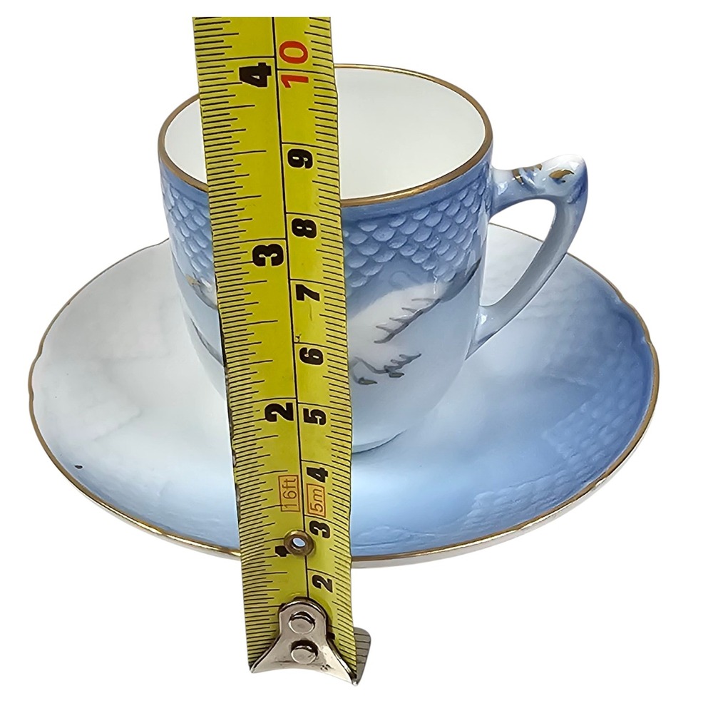 Bing & Grondahl Seagull‎ Teacup Saucer Set Gold Trim Danbury Mint 3309/460 Blue - Picture 9 of 9